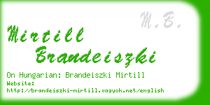 mirtill brandeiszki business card
